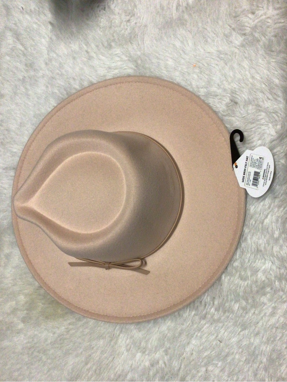 Blush Wide Brim Fedora Hat - Neutral Blush Pink